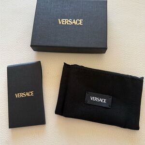 Versace Black Card Holder bag, storage pouch and certificate New